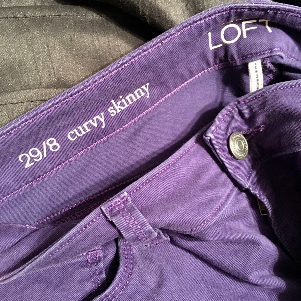 Ann Taylor Loft Curvy Skinny Purple Jeans
